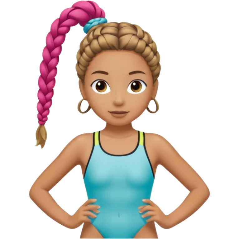 just hair braided hair tail one piece emoji