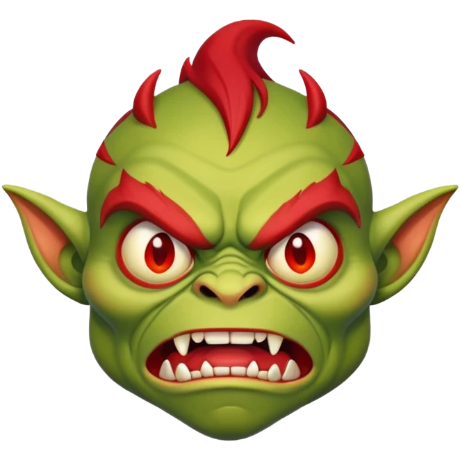 red skin angry goblin red emoji