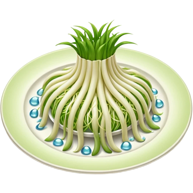 Bean sprouts laid on plate emoji