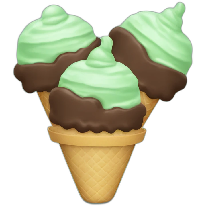Mint chocolate triple ice cream  emoji