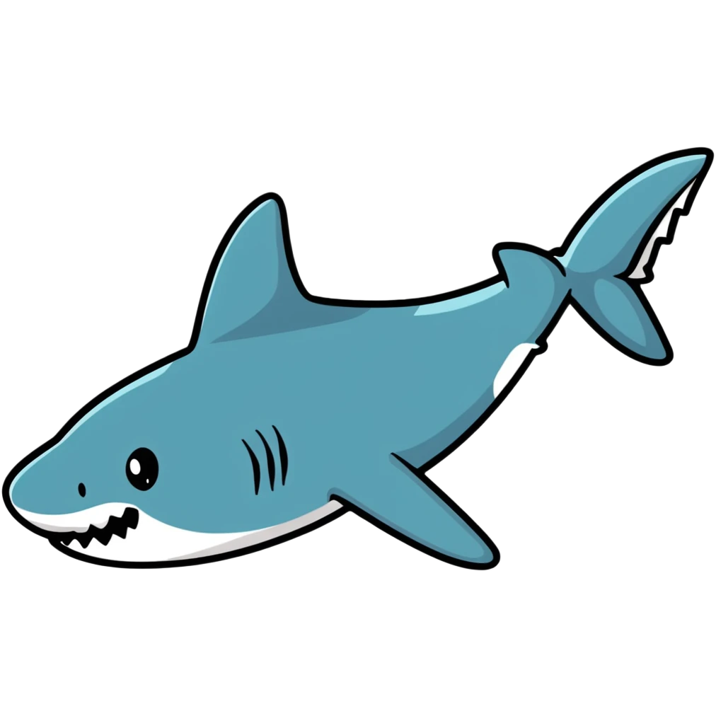 cartoon shark swimming emoji