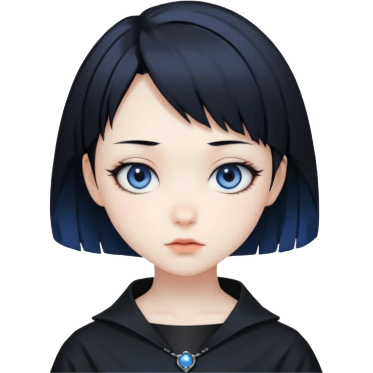 gotica de cabelo curto estilo a protagonista do anime perfect blue emoji