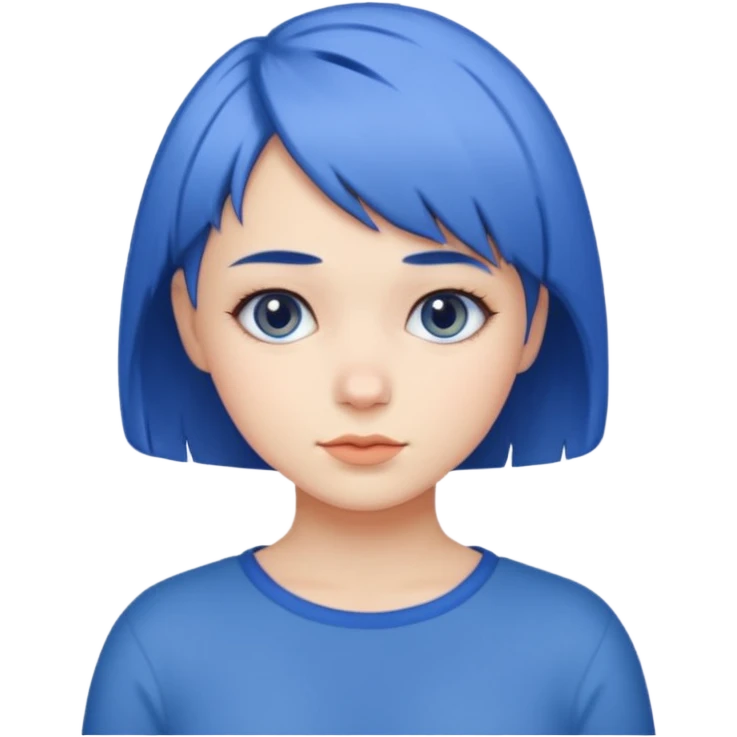 Girl with short blue hair  emoji