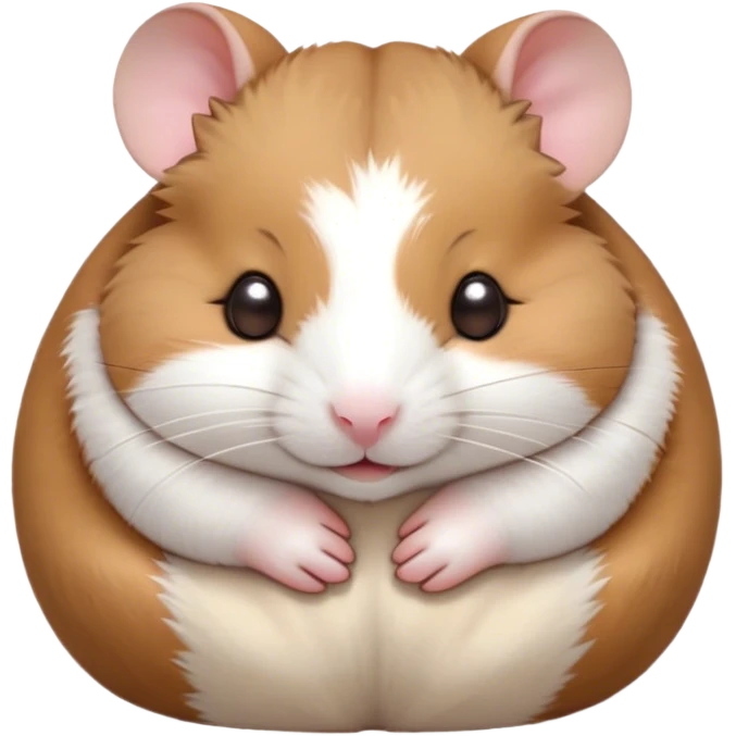 Meme-Worthy Cute Sleeping Brown and White Banded Hamster Portrait Emoji, Head resting peacefully with a contented smile, showcasing a delightfully compact build and a luxuriously soft banded fur of brown and white, eyes shut in a serene nap, Simplified yet hilariously adorable features, highly detailed, glowing with a soft, drowsy light, high shine, relaxed and utterly lovable, stylized with an air of playful laziness, bright and heartwarming, soft glowing outline, capturing the essence of a comically sleepy hamster, so meme-worthy it feels like it could instantly become the next viral sensation of adorable slumber! emoji