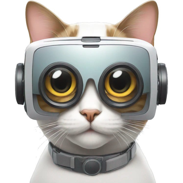 Cat wearing vr emoji