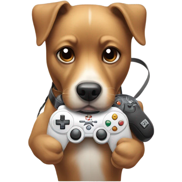 A dog with gaming controller  emoji