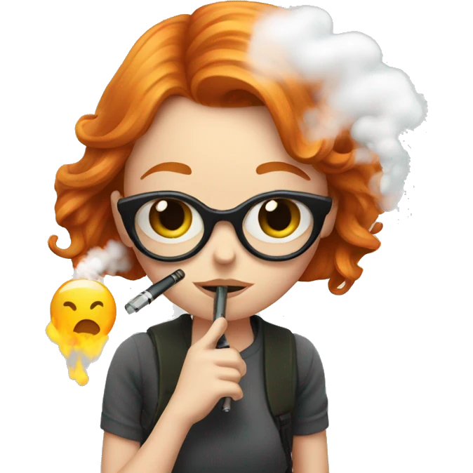 Ginger girl with vape  emoji
