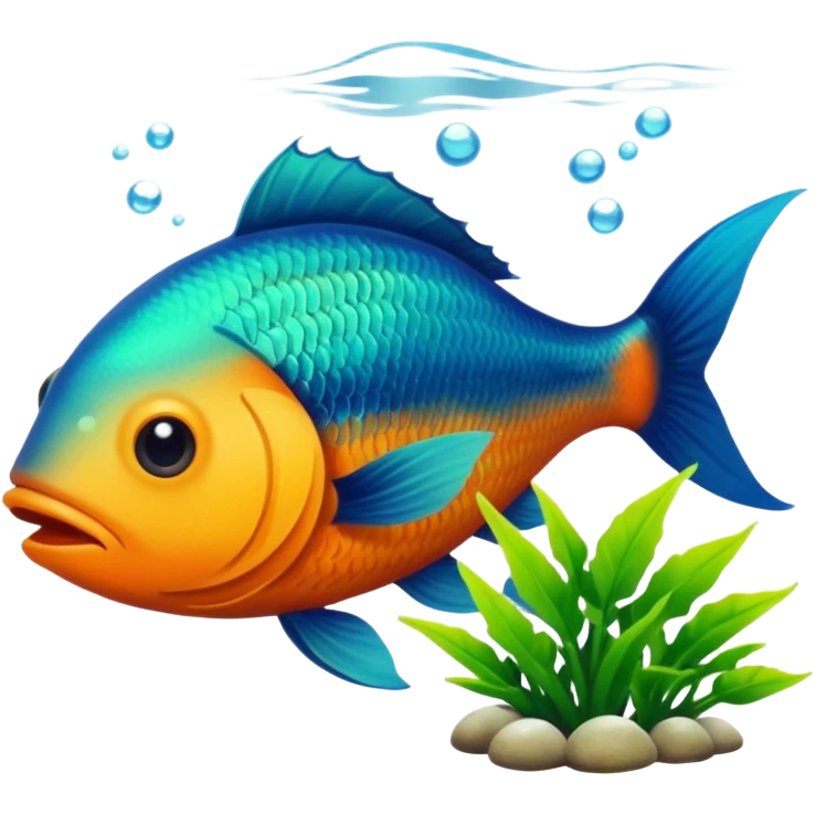 A fish eating a plant emoji