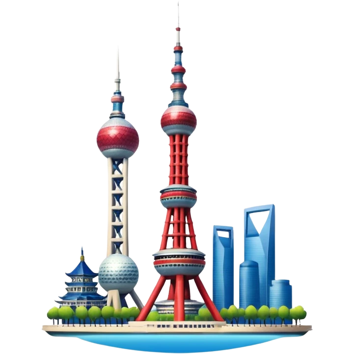 Shanghai Oriental Pearl Tower with a sunset background emoji