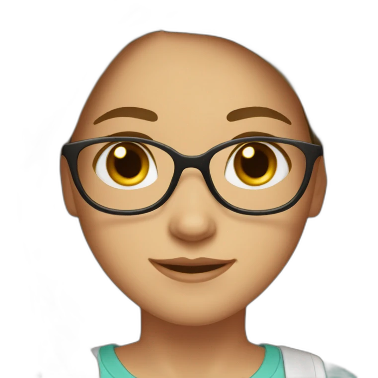 Girl with brown eyes and brown shoulder-length hair with glasses  emoji