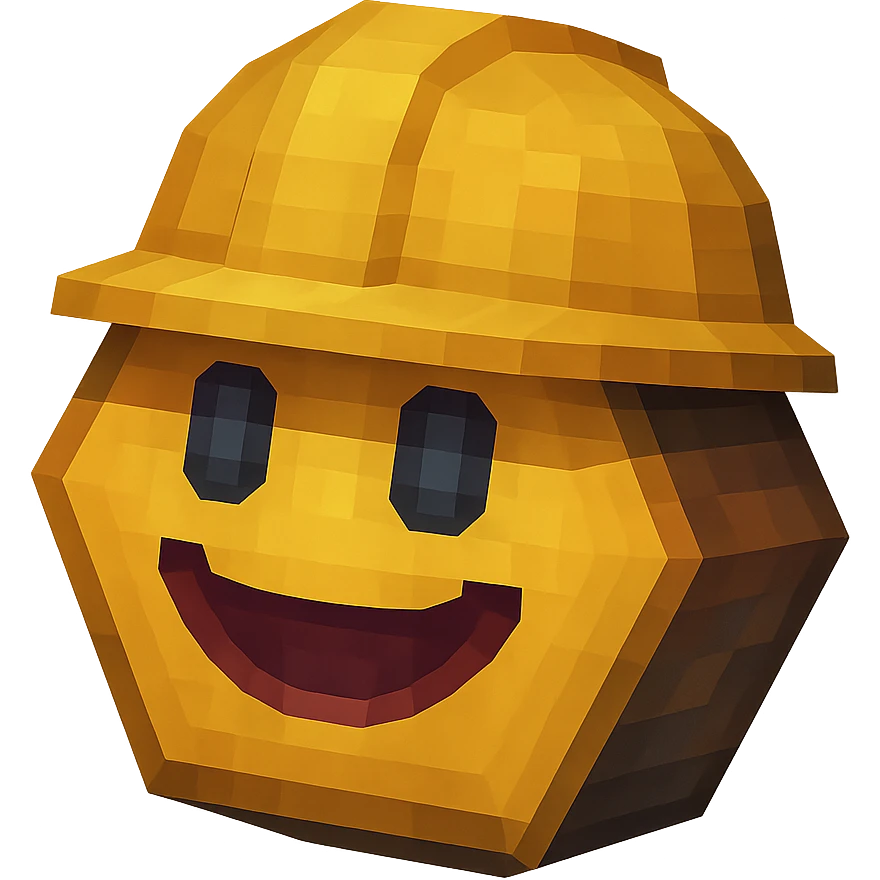 Create a realistic emoji character named Master Hunt. Hexagon shape, Helmet, The background should be transparent , for positive work culture. emoji