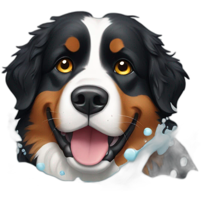 Bernese mountain dog bathing emoji