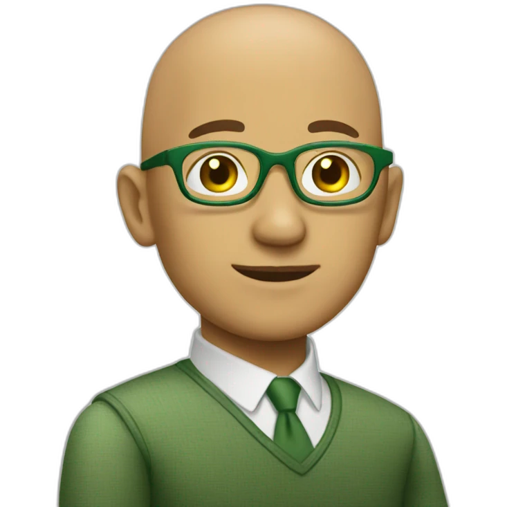 Bald-green-glasses emoji