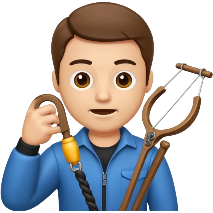 a man holding a slingshot emoji