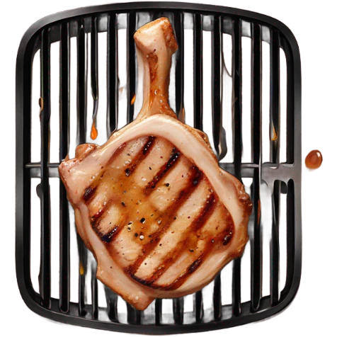 Grilling pork chop  emoji