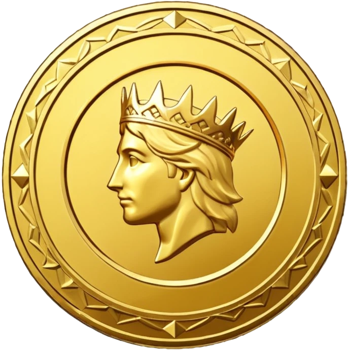 Golden Coin Magic Fantasy Low Poly emoji