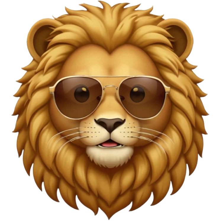 Lion avec lunettes de soleil emoji