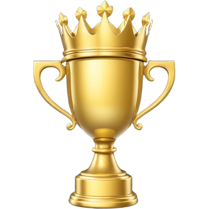 Win Emoji

Glossy 3D showing a gold trophy with a small crown, glowing effect, black and gold theme. emoji