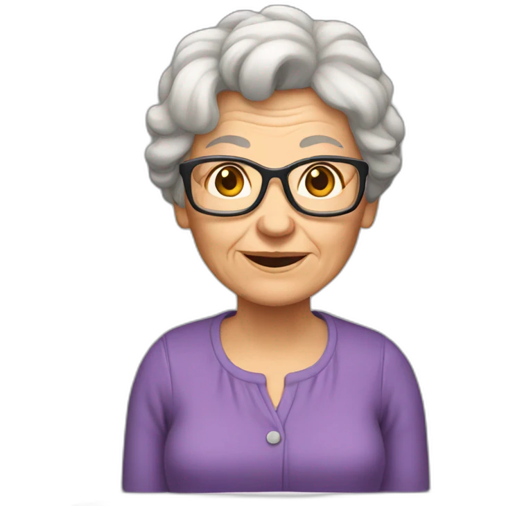 caucasian grandma emoji