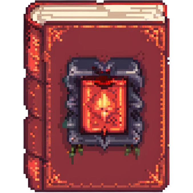 red cursed book with dark aura emoji
