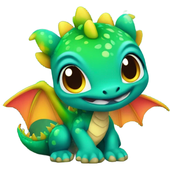 A baby dragon in the forest emoji