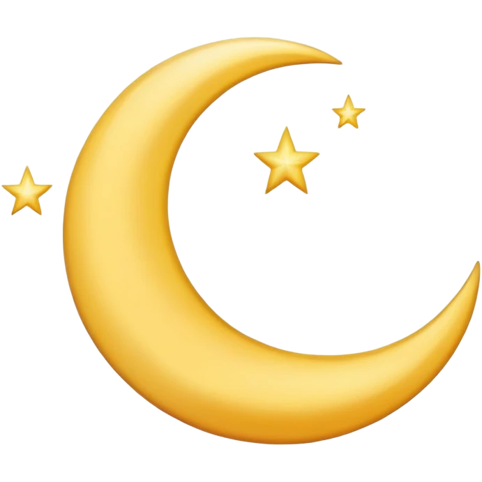 Realistic Crescent moon emoji