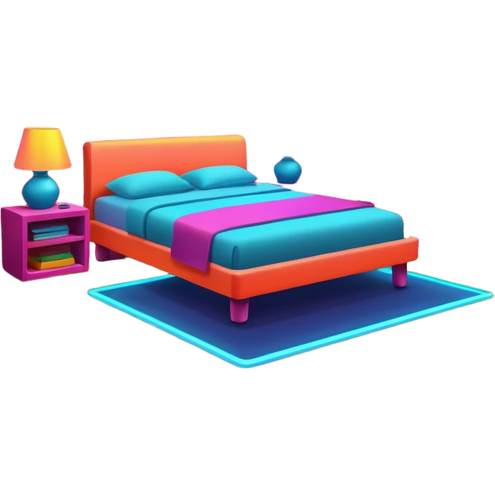 room decorated with neon lights emoji