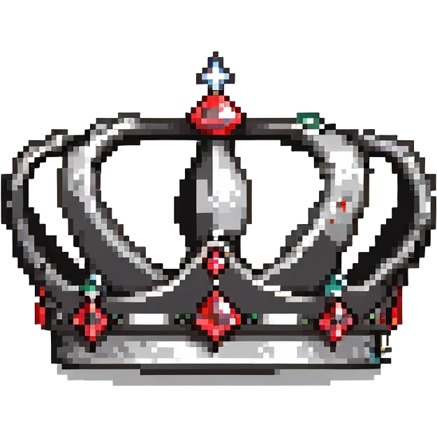 simple black crown with small red gems emoji