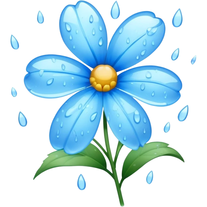 rain with light blue flowers  emoji