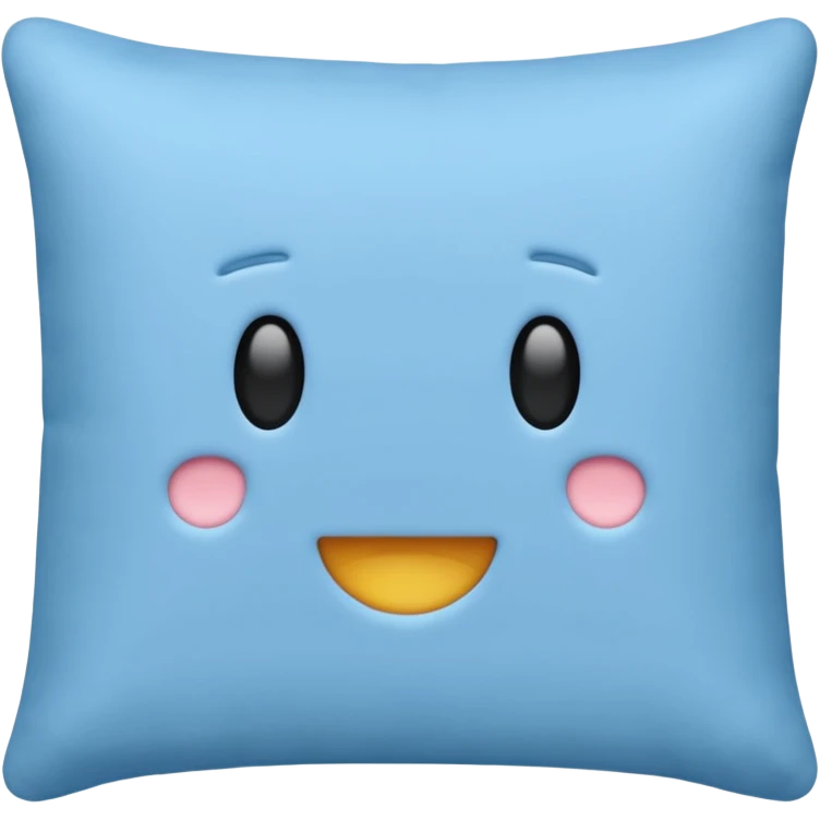 blue pillow with no face emoji