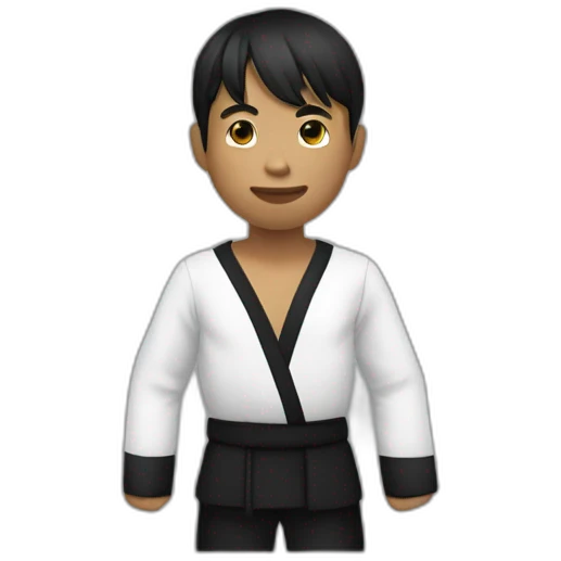 Qwan ki do tenue noir emoji