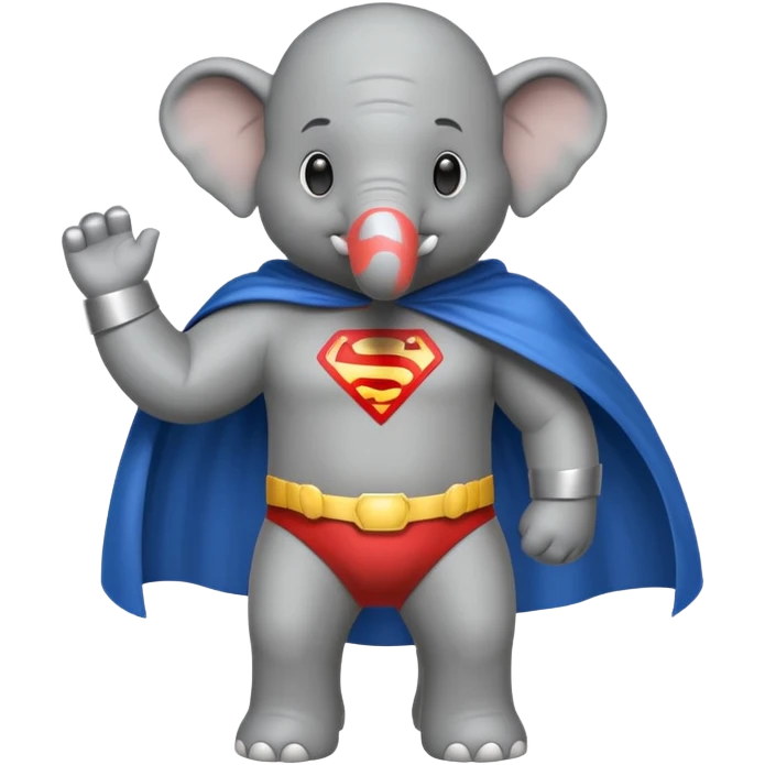 Elephant wearing a super hero cape  emoji