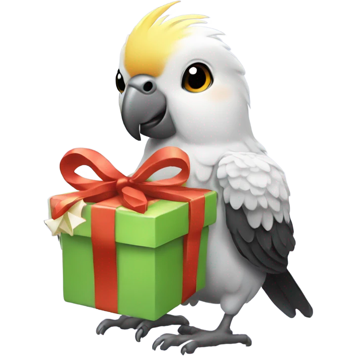 cockatiel holding gift emoji