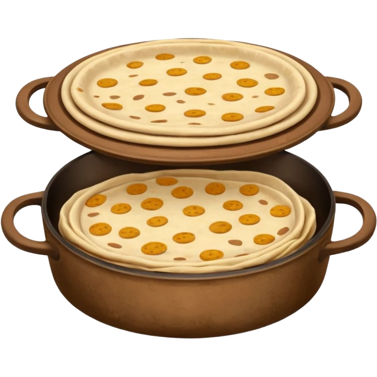 3 indian chapati inside a casserole   emoji