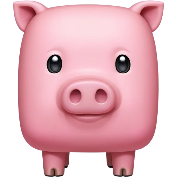 Minecraft pig, full body, pink blocky animal with square head and square body emoji