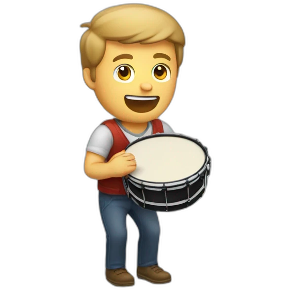 bold caucasian man playingtambourine emoji