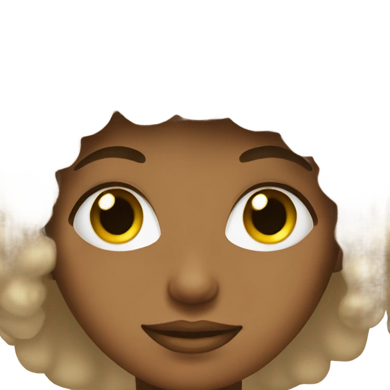 Tan girl with black and blonde afro emoji
