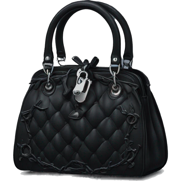 Deep black dior purse with gothic    emoji
