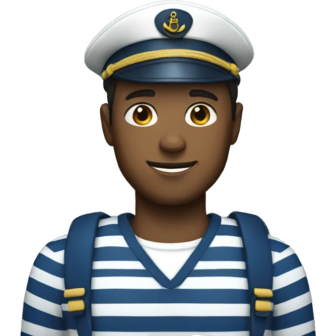 sailor in blue and white striped shirt emoji