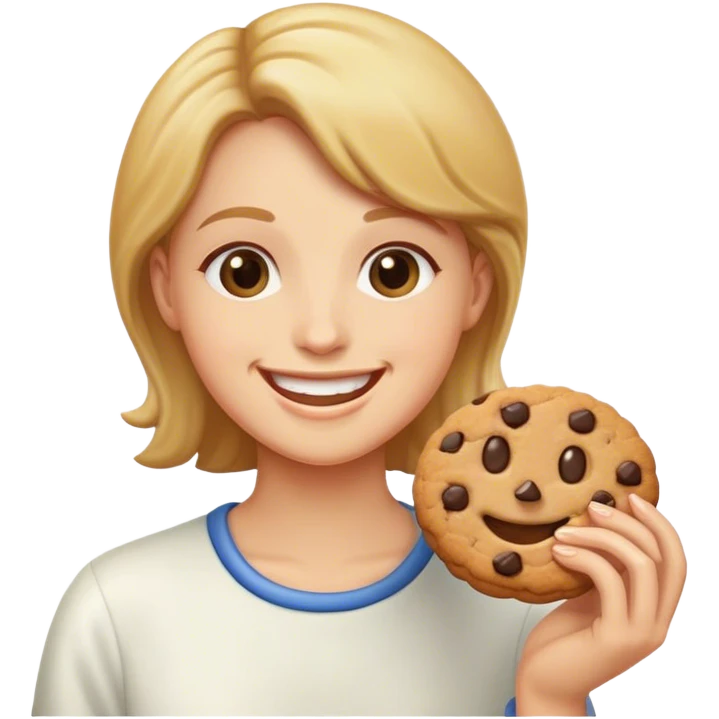 Eating cookie emoji