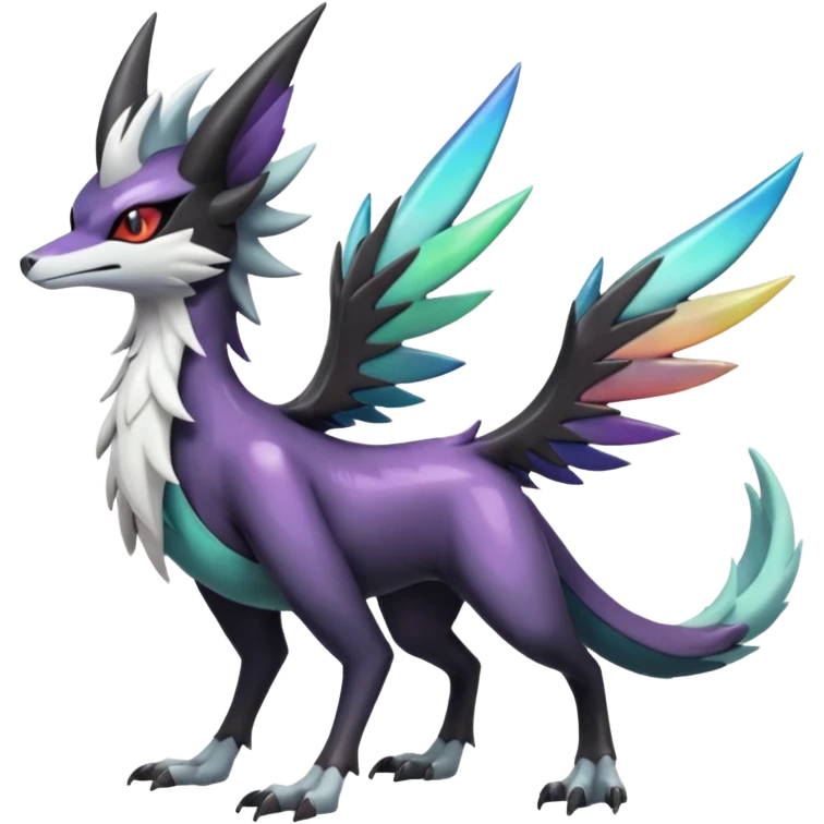 Shiny Noivern-Mightyena-Silvally-Fakémon-hybrid-creature (full body)  emoji