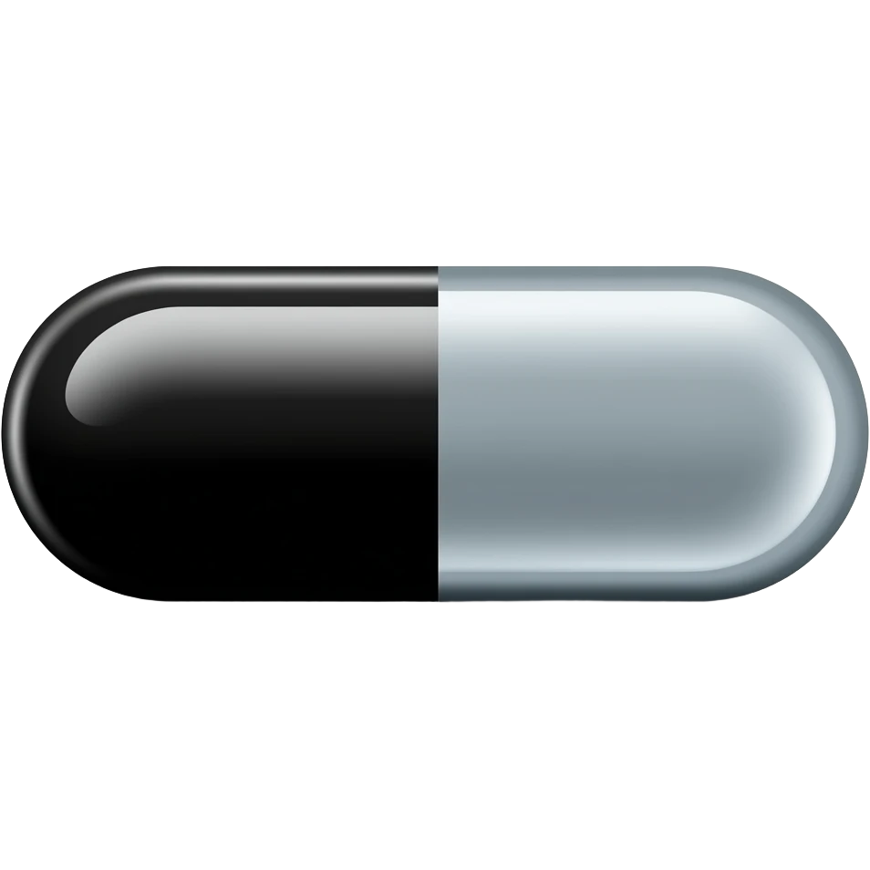 черная пилюля которая лежит параллельно земле emoji