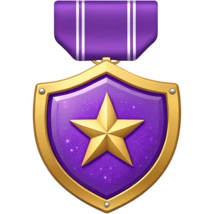 Purple Glitter military medal shield emoji