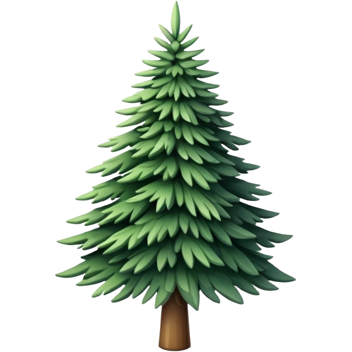  actual white fir christmas tree isolated.  emoji