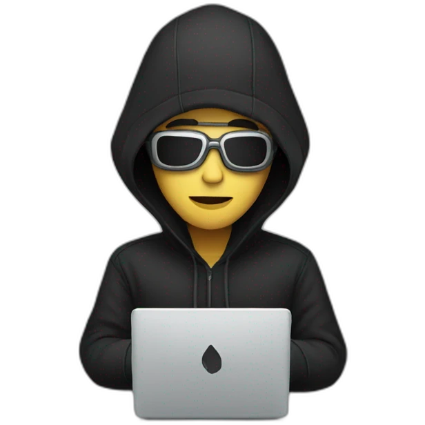 Hacker with computer  emoji