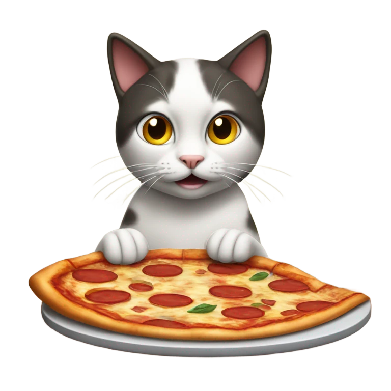 Cat eating pizza  emoji