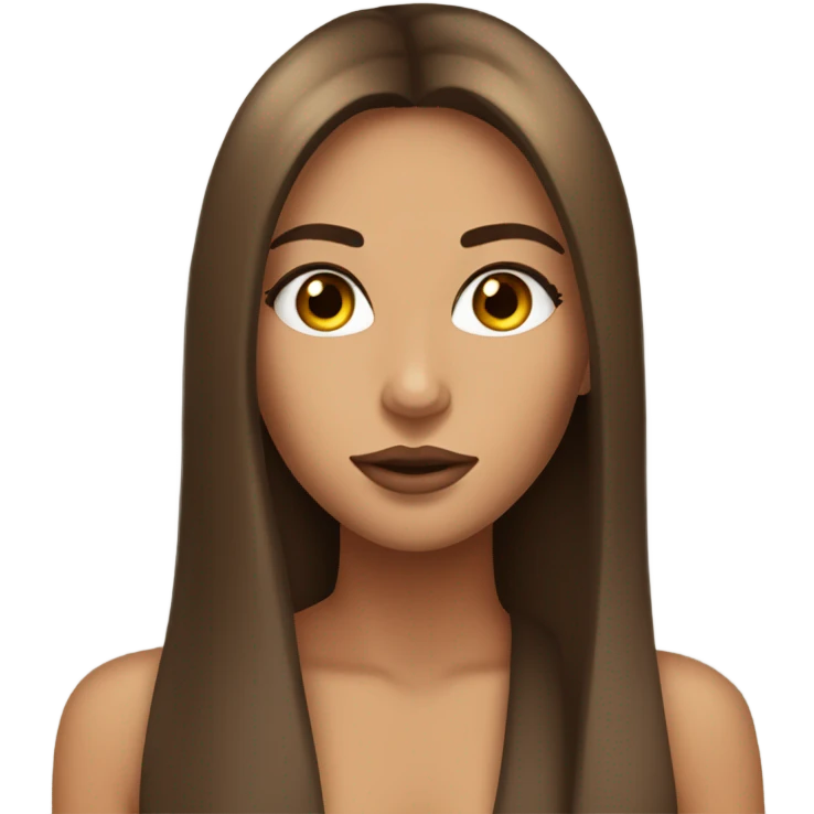 Pretty tan girl with long straight brown hair and super long eyelashes and nice lipstick  emoji