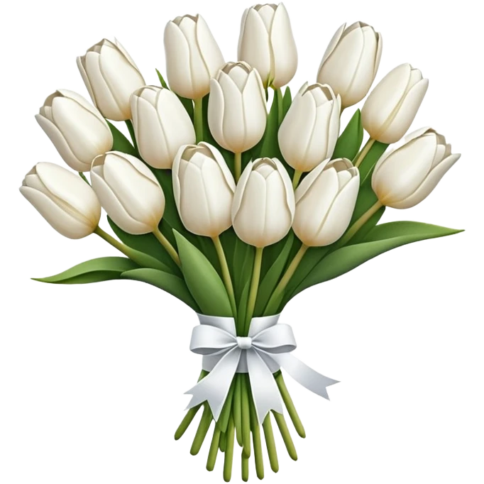 white tulip bouquet  emoji