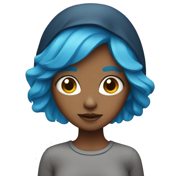 Blue haired girl emoji