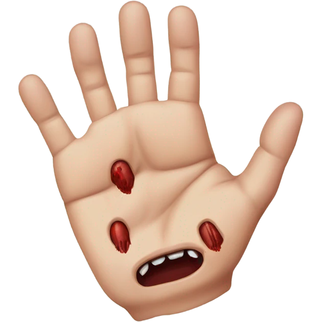 Hand with cat bite marks  emoji